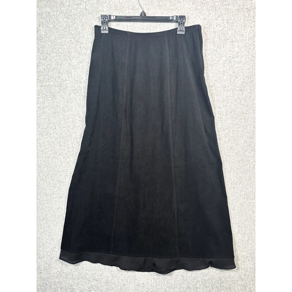 NWT Vintage Sonoma Womens Skirt Size 6 Black Suede Like Modest Zip A-Line Y2K‎